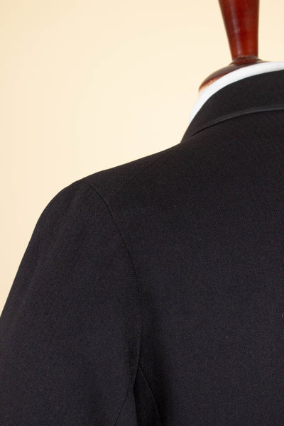 SWEDISH 1924 DARK BLUE BESPOKE JACKET AND WAISTCOAT. SIZE CA EU 44-46