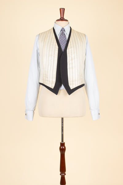 SWEDISH 1924 DARK BLUE BESPOKE JACKET AND WAISTCOAT. SIZE CA EU 44-46
