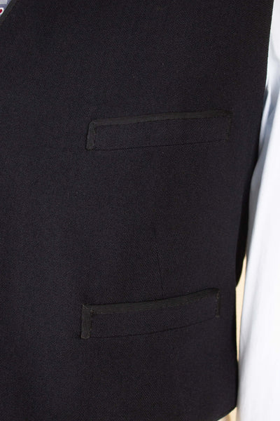 SWEDISH 1924 DARK BLUE BESPOKE JACKET AND WAISTCOAT. SIZE CA EU 44-46