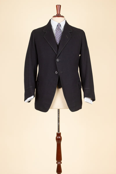 SWEDISH 1924 DARK BLUE BESPOKE JACKET AND WAISTCOAT. SIZE CA EU 44-46