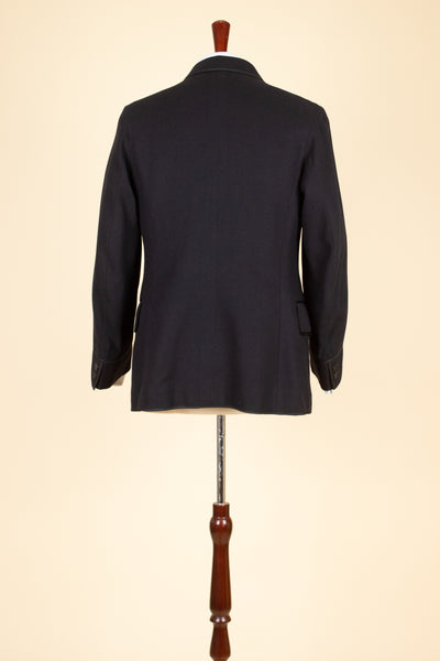 SWEDISH 1924 DARK BLUE BESPOKE JACKET AND WAISTCOAT. SIZE CA EU 44-46
