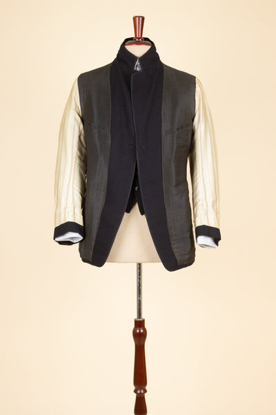 SWEDISH 1924 DARK BLUE BESPOKE JACKET AND WAISTCOAT. SIZE CA EU 44-46