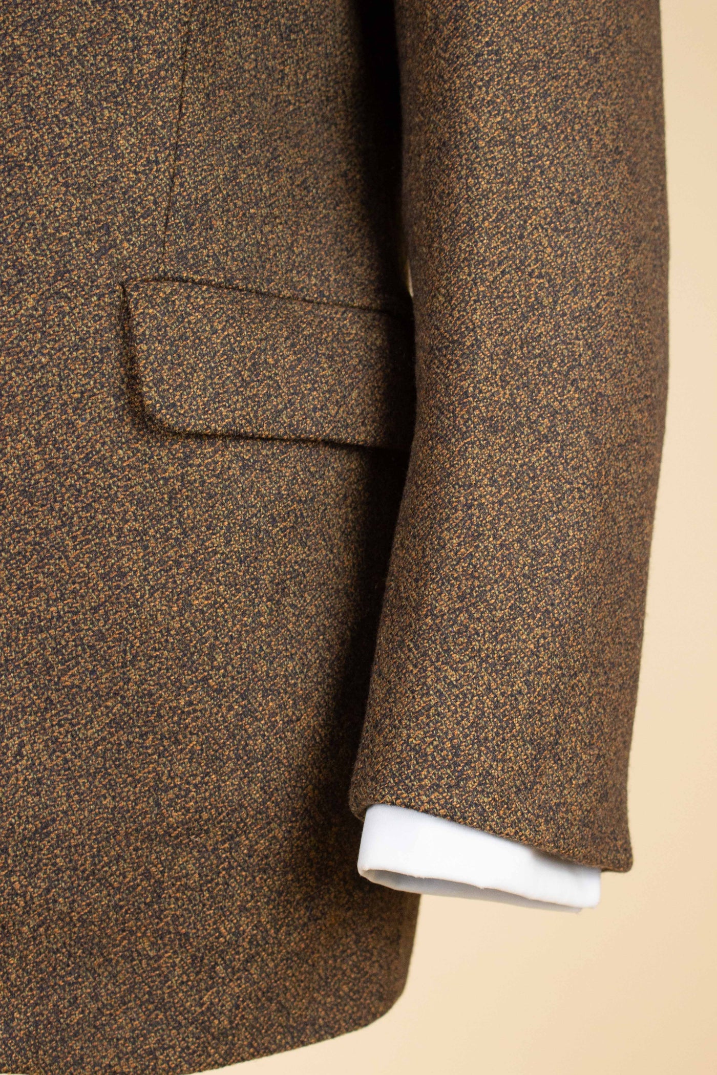 SWEDISH 1960S BROWN SINGLE BREASTED TWEED JACKET BY RAPPSON. SIZE CA EU 46-48