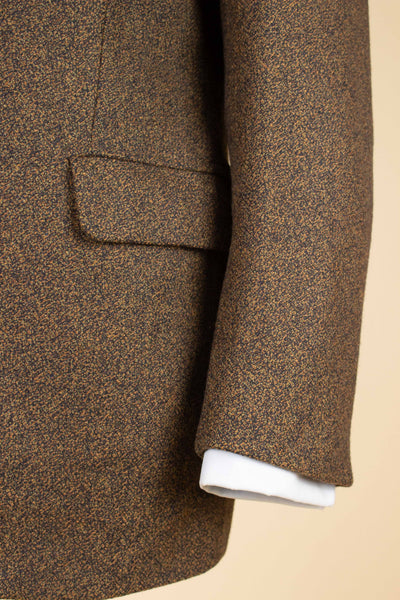 SWEDISH 1960S BROWN SINGLE BREASTED TWEED JACKET BY RAPPSON. SIZE CA EU 46-48