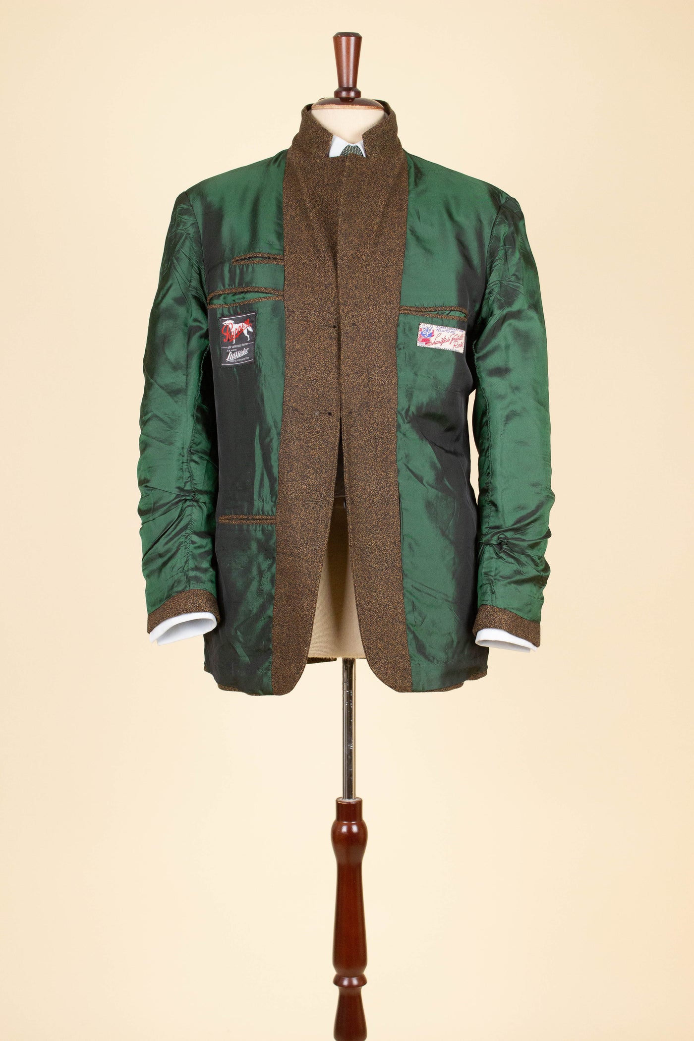 SWEDISH 1960S BROWN SINGLE BREASTED TWEED JACKET BY RAPPSON. SIZE CA EU 46-48