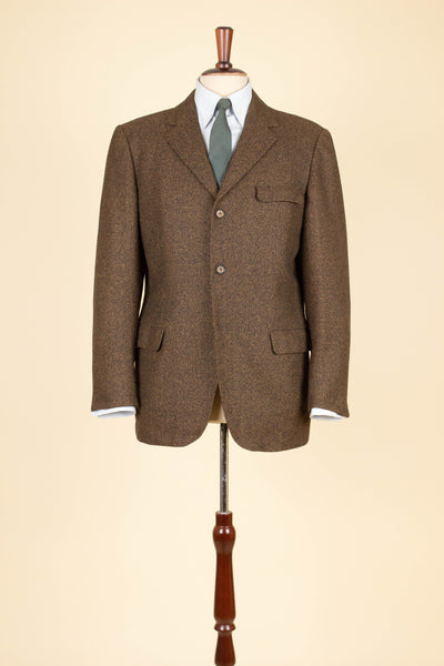 SWEDISH 1960S BROWN SINGLE BREASTED TWEED JACKET BY RAPPSON. SIZE CA EU 46-48