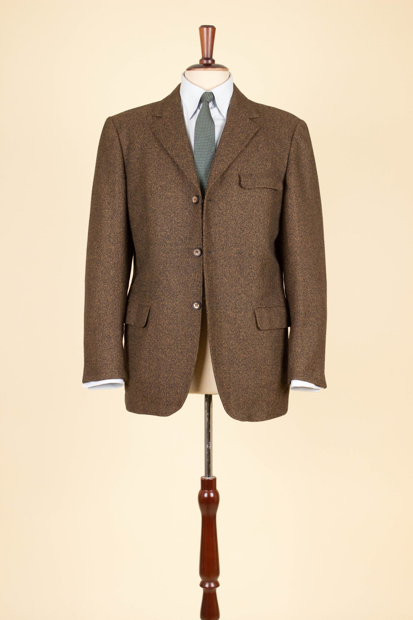SWEDISH 1960S BROWN SINGLE BREASTED TWEED JACKET BY RAPPSON. SIZE CA EU 46-48