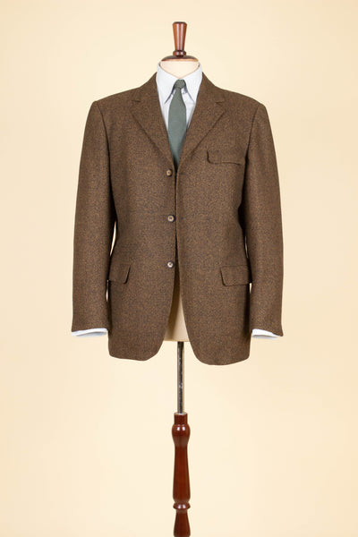 SWEDISH 1960S BROWN SINGLE BREASTED TWEED JACKET BY RAPPSON. SIZE CA EU 46-48