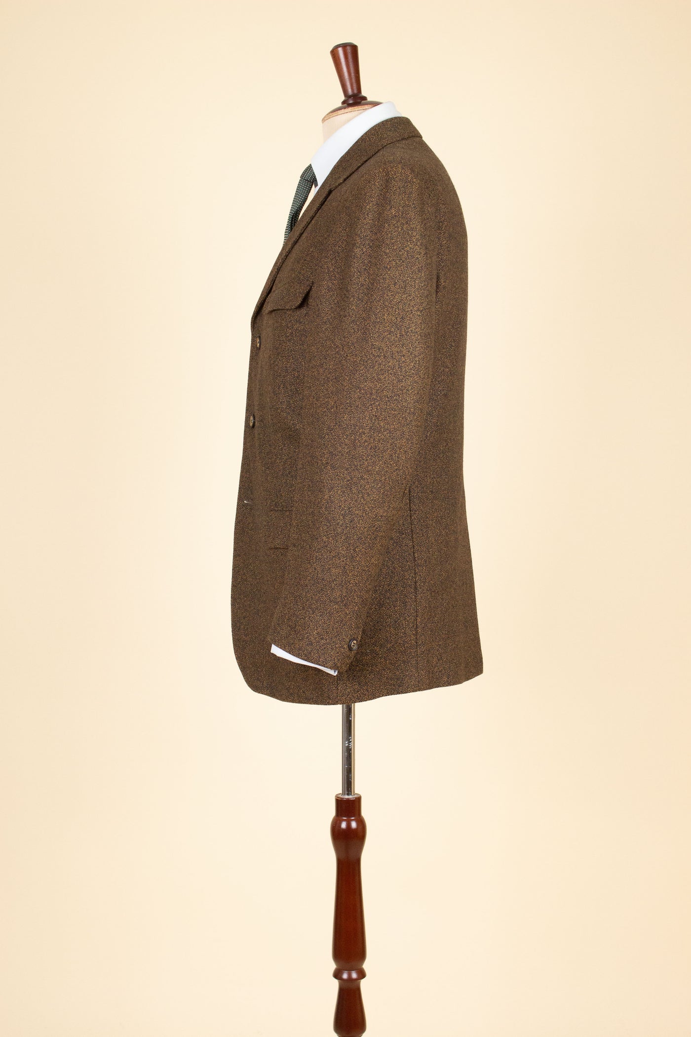 SWEDISH 1960S BROWN SINGLE BREASTED TWEED JACKET BY RAPPSON. SIZE CA EU 46-48