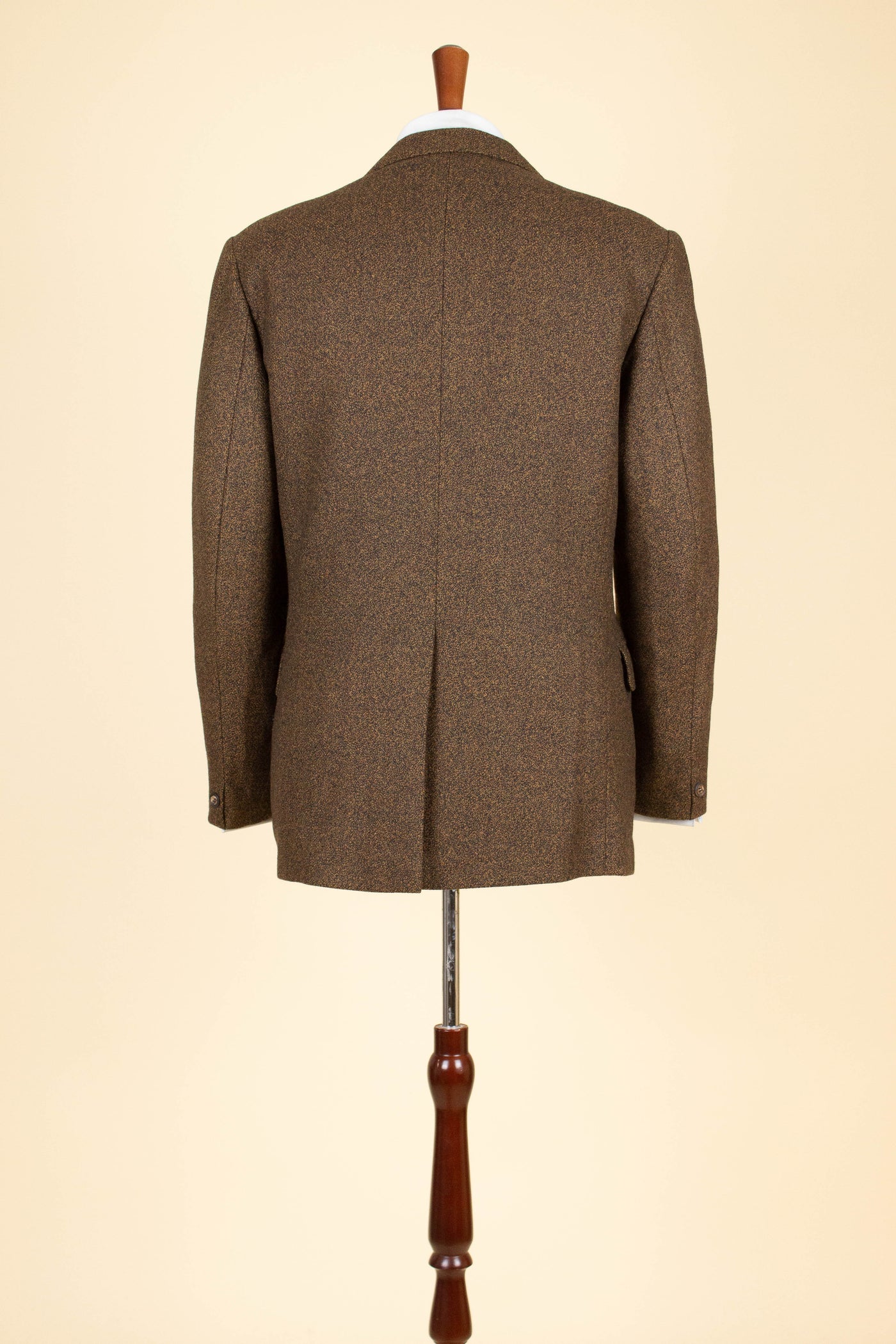 SWEDISH 1960S BROWN SINGLE BREASTED TWEED JACKET BY RAPPSON. SIZE CA EU 46-48