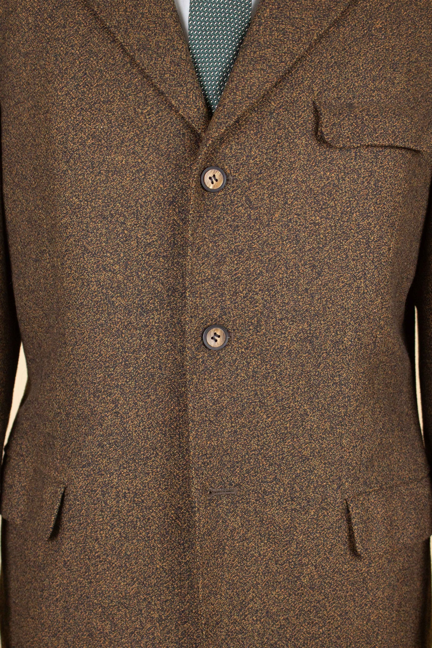 SWEDISH 1960S BROWN SINGLE BREASTED TWEED JACKET BY RAPPSON. SIZE CA EU 46-48