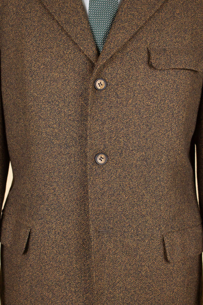 SWEDISH 1960S BROWN SINGLE BREASTED TWEED JACKET BY RAPPSON. SIZE CA EU 46-48