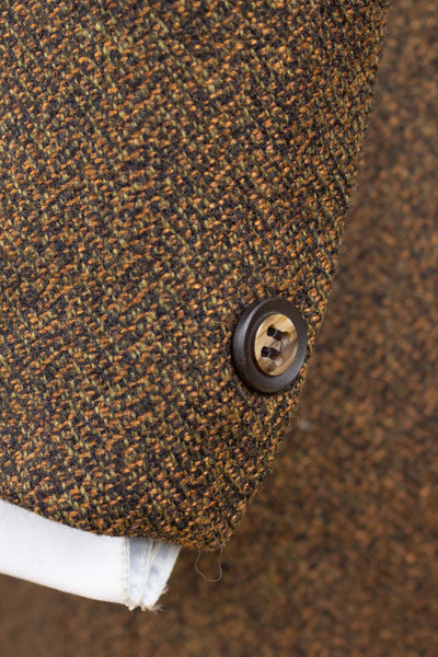 SWEDISH 1960S BROWN SINGLE BREASTED TWEED JACKET BY RAPPSON. SIZE CA EU 46-48