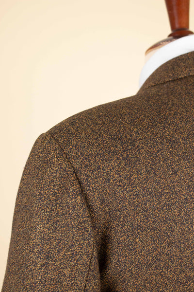 SWEDISH 1960S BROWN SINGLE BREASTED TWEED JACKET BY RAPPSON. SIZE CA EU 46-48