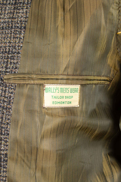 AMERICAN 1950S/1960S GREY CHECKERED SINGLE BREASTED PATCH POCKET TWEED JACKET. SIZE CA EU 48
