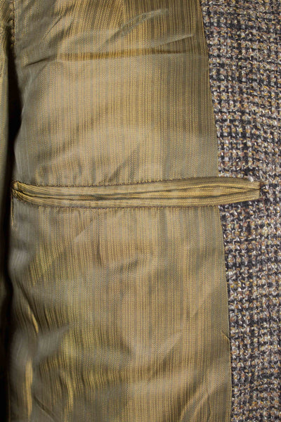AMERICAN 1950S/1960S GREY CHECKERED SINGLE BREASTED PATCH POCKET TWEED JACKET. SIZE CA EU 48