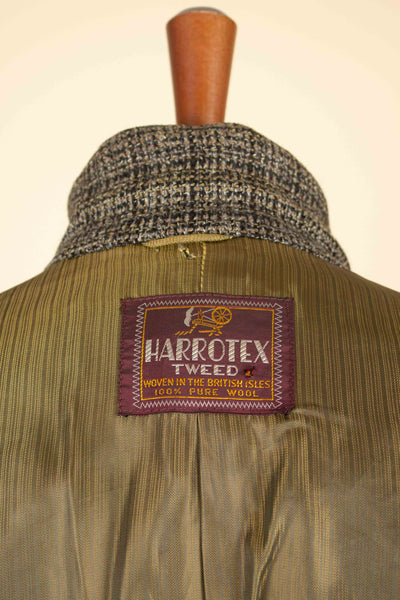 AMERICAN 1950S/1960S GREY CHECKERED SINGLE BREASTED PATCH POCKET TWEED JACKET. SIZE CA EU 48