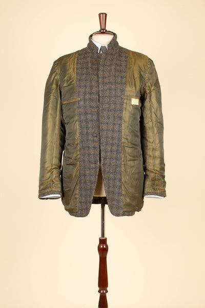 AMERICAN 1950S/1960S GREY CHECKERED SINGLE BREASTED PATCH POCKET TWEED JACKET. SIZE CA EU 48