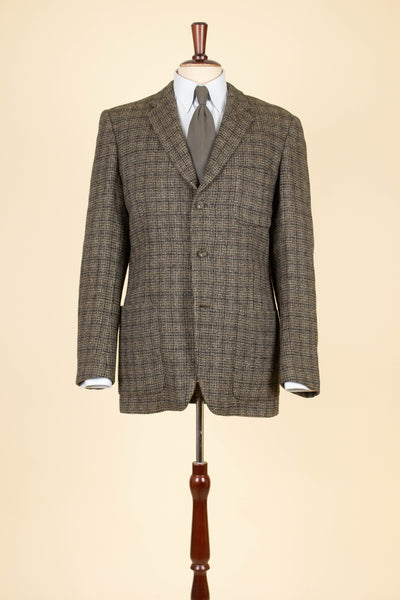 AMERICAN 1950S/1960S GREY CHECKERED SINGLE BREASTED PATCH POCKET TWEED JACKET. SIZE CA EU 48