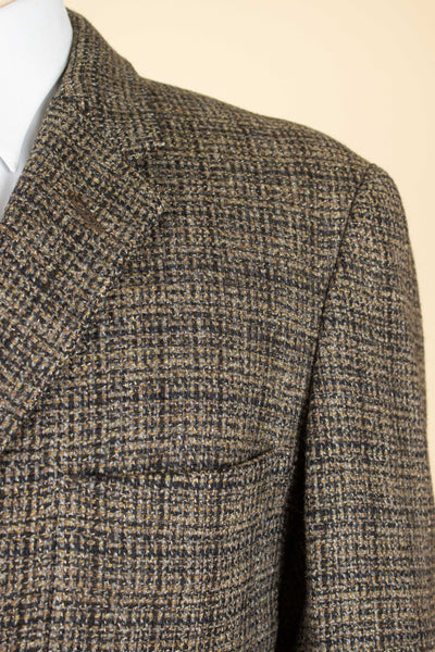 AMERICAN 1950S/1960S GREY CHECKERED SINGLE BREASTED PATCH POCKET TWEED JACKET. SIZE CA EU 48