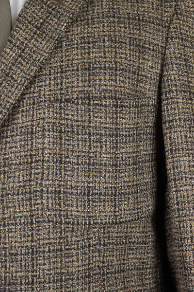 AMERICAN 1950S/1960S GREY CHECKERED SINGLE BREASTED PATCH POCKET TWEED JACKET. SIZE CA EU 48