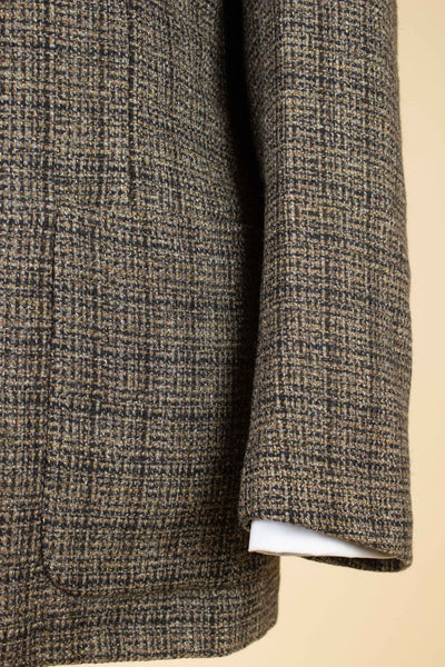 AMERICAN 1950S/1960S GREY CHECKERED SINGLE BREASTED PATCH POCKET TWEED JACKET. SIZE CA EU 48