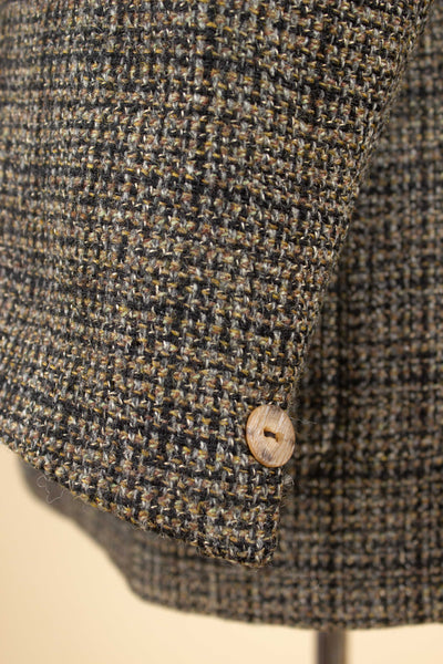 AMERICAN 1950S/1960S GREY CHECKERED SINGLE BREASTED PATCH POCKET TWEED JACKET. SIZE CA EU 48