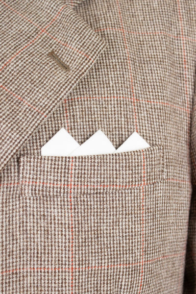SWEDISH 1930S/1940S LIGHT BROWN WINDOW PANE TWEED JACKET BY MAGNIFIC. SIZE CA EU 50