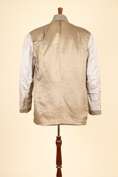 SWEDISH 1930S/1940S LIGHT BROWN WINDOW PANE TWEED JACKET BY MAGNIFIC. SIZE CA EU 50