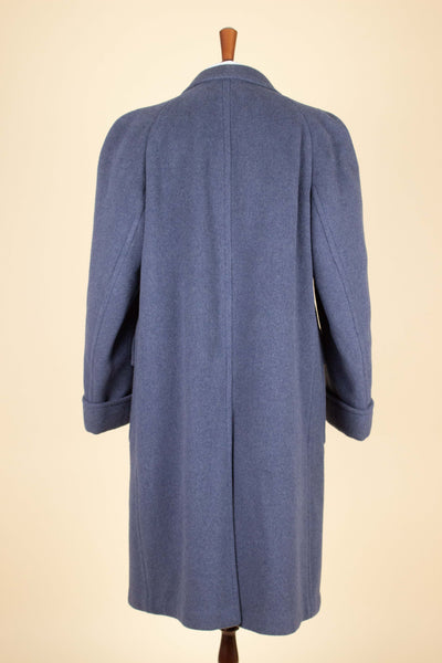 SWEDISH DEADSTOCK 1940S/1950S BLUE OVERCOAT BY FLANEUR. SIZE CA EU 48