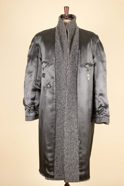 SWEDISH 1950S SALT AND PEPPER  OVERCOAT BY HARRINGTON, STRÖMS. SIZE CA EU 50-52