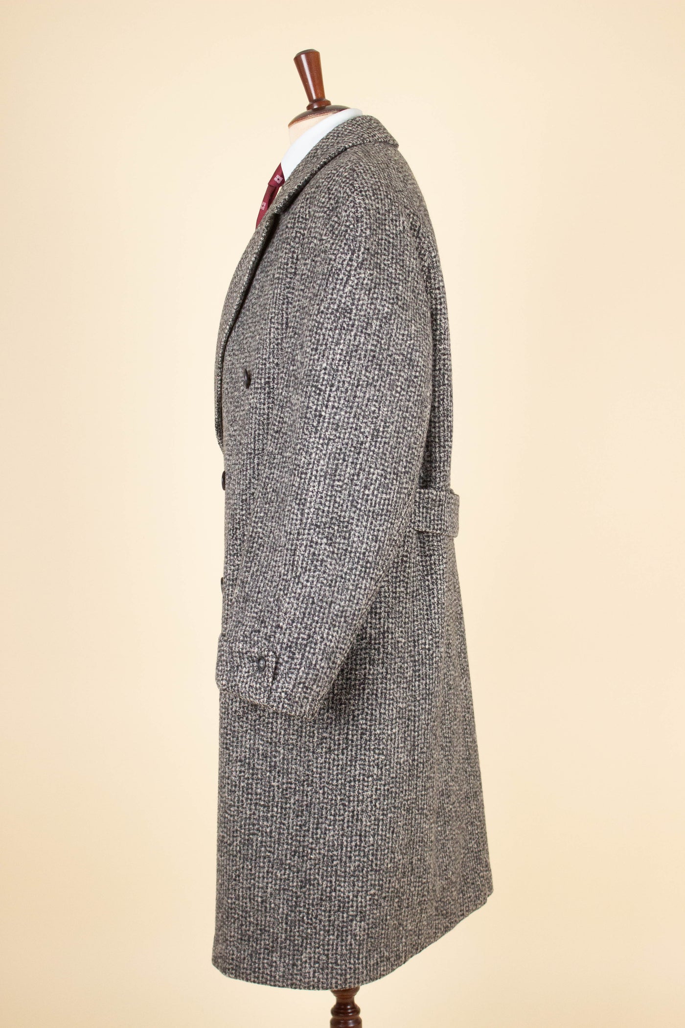 SWEDISH 1950S SALT AND PEPPER  OVERCOAT BY HARRINGTON, STRÖMS. SIZE CA EU 50-52