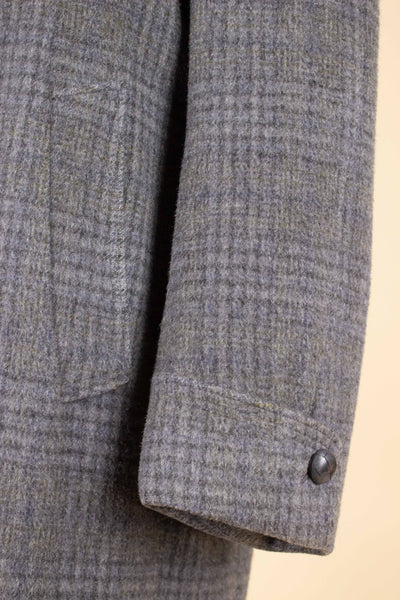 SWEDISH 1950S GREY CHECKERED SINGLE BREASTED COAT BY CLUBMAN. SIZE CA EU 50-52