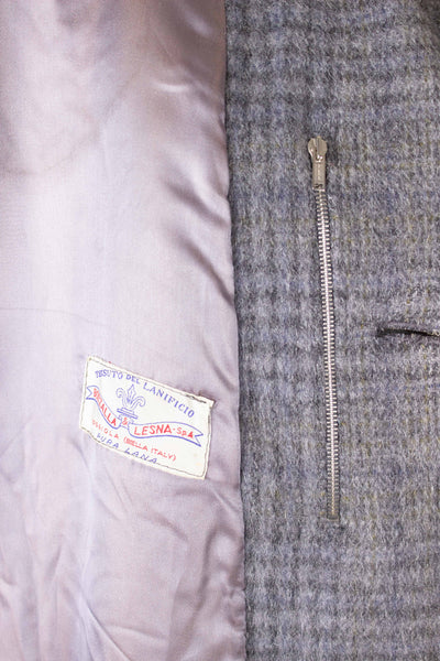 SWEDISH 1950S GREY CHECKERED SINGLE BREASTED COAT BY CLUBMAN. SIZE CA EU 50-52