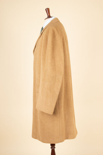 SWEDISH 1950S ALPACA RAGLAN OVERCOAT BY RAPPSON. SIZE CA EU 52