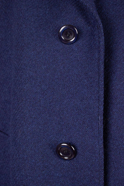 SWEDISH 1950S MIDNIGHT BLUE OVERCOAT BY DISTINGO. SIZE CA EU 50