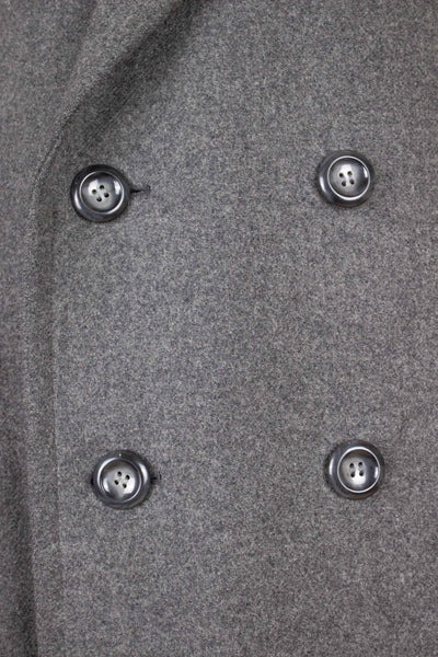1940S/1950S MID GREY SHORT DOUBLE BREASTED OVERCOAT. SIZE CA EU 54