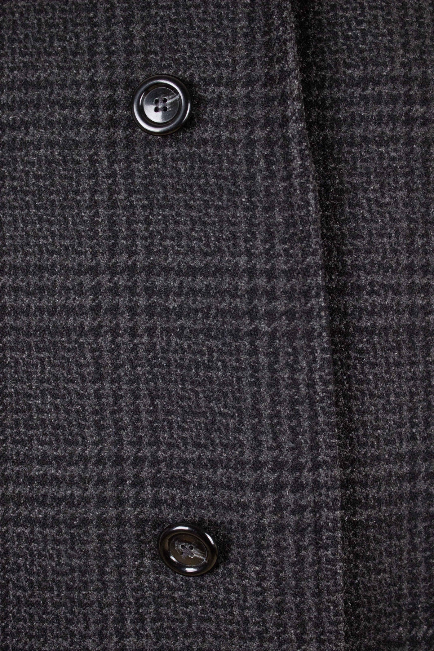 SWEDISH 1950S/1960S DARK GREY CHECKERED RAGLAN OVERCOAT BY DRESS. SIZE CA EU 48