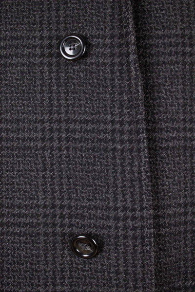SWEDISH 1950S/1960S DARK GREY CHECKERED RAGLAN OVERCOAT BY DRESS. SIZE CA EU 48