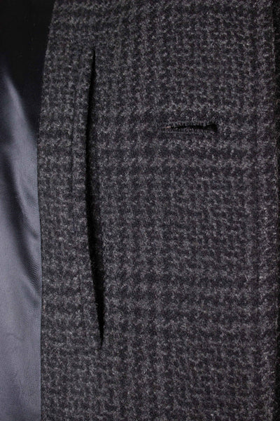 SWEDISH 1950S/1960S DARK GREY CHECKERED RAGLAN OVERCOAT BY DRESS. SIZE CA EU 48