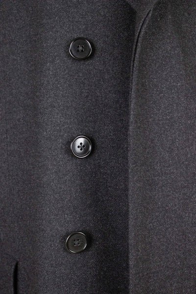 SWEDISH 1958 MID GREY SINGLEBREASTED BESPOKE OVERCOAT BY BRÖDERNA WILUND. SIZE CA EU 48-50