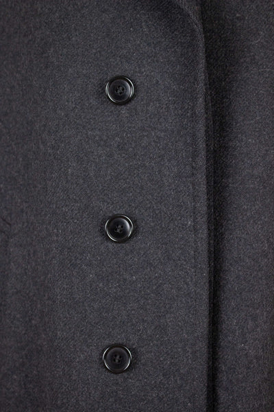 1930S/1940S SWEDISH GREY SINGLE BREASTED OVERCOAT BY RANG. SIZE CA EU 50
