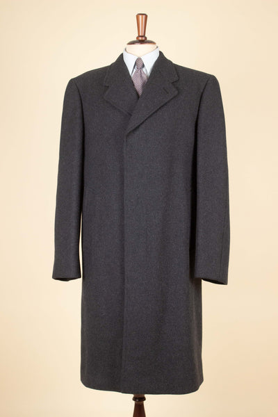 1930S/1940S SWEDISH GREY SINGLE BREASTED OVERCOAT BY RANG. SIZE CA EU 50