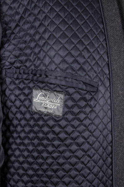 1930S/1940S SWEDISH GREY SINGLE BREASTED OVERCOAT BY RANG. SIZE CA EU 50