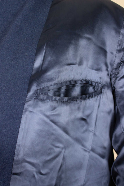 SWEDISH 1940S/1950S BLUE DOUBLE BREASTED OVERCOAT BY STANDARDS HÖRNA. SIZE CA EU  50