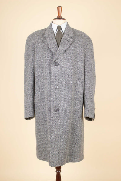 SWEDISH 1950S SINGLE BREASTED RAGLAN DEADSTOCK TWEED COAT BY RYWI. SIZE CA EU 50