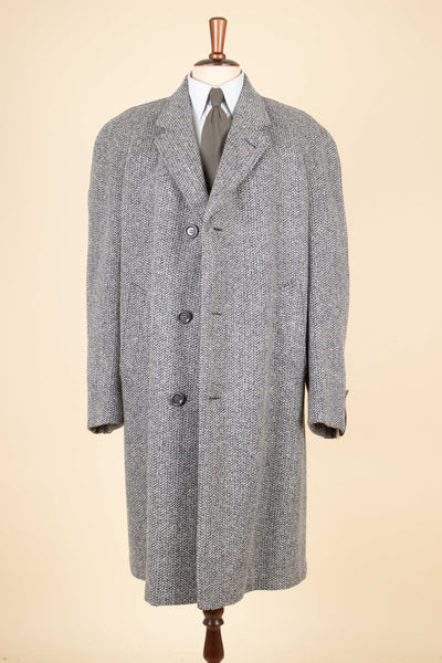 SWEDISH 1950S SINGLE BREASTED RAGLAN DEADSTOCK TWEED COAT BY RYWI. SIZE CA EU 50