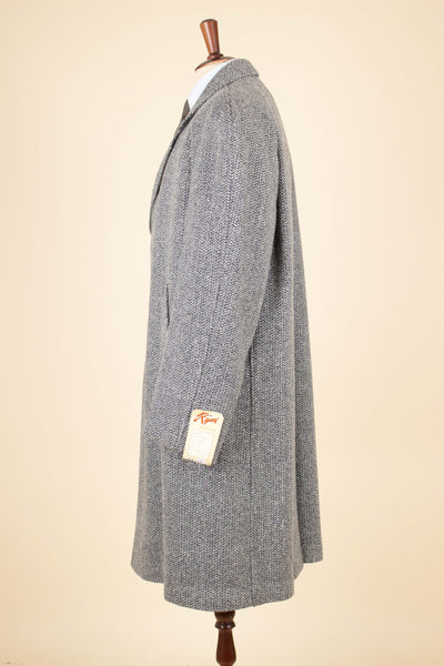 SWEDISH 1950S SINGLE BREASTED RAGLAN DEADSTOCK TWEED COAT BY RYWI. SIZE CA EU 50