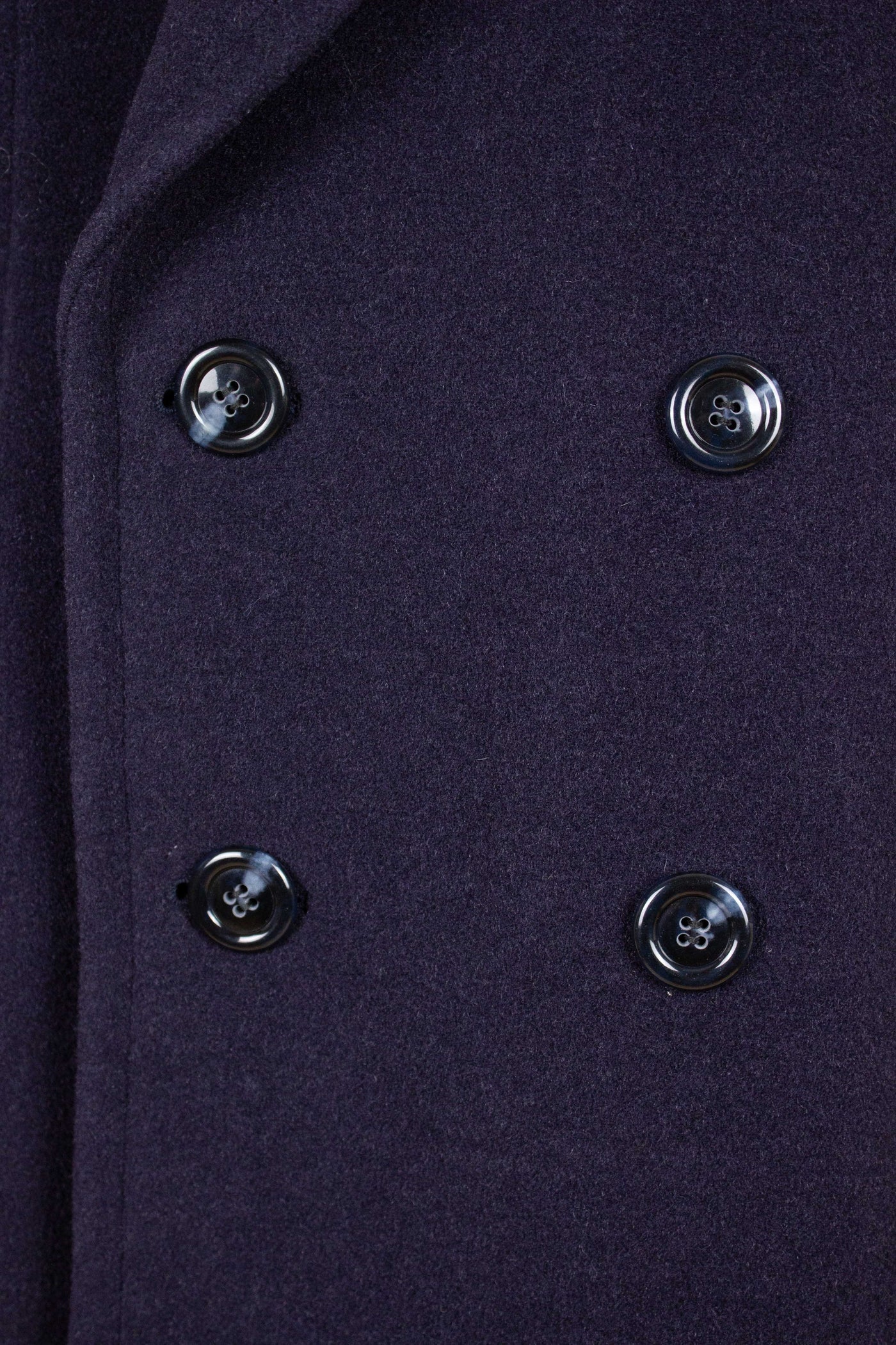 SWEDISH 1940S DARK BLUE DOUBLE BREASTED OVERCOAT BY JUNEX. SIZE CA EU 48