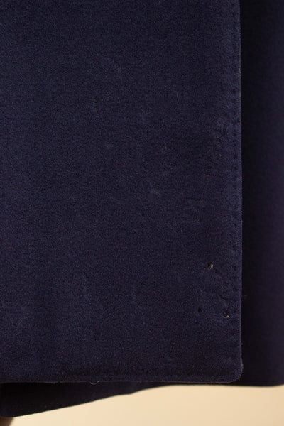 SWEDISH 1960S DARK BLUE SINGLE BREASTED RAGLAN OVERCOAT BY TIGER. SIZE CA EU 48-50